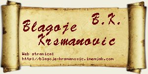 Blagoje Krsmanović vizit kartica